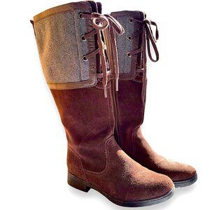 Clarks Merrian Anya Tall Riding Boots | Women’s 6.5 | Brown & Gray | Equestrian